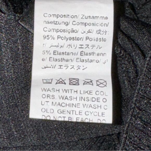 Solid Black Button Down Wide Sleeve Blouse Deep V Neck size L 8/10 stretchy - Picture 8 of 12